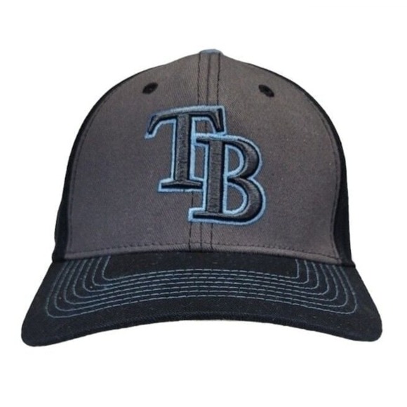 Tampa Bay Rays Snapback Hat Fan Favorite Black Gray Blue‎ MLB Adjustable New - Picture 1 of 5